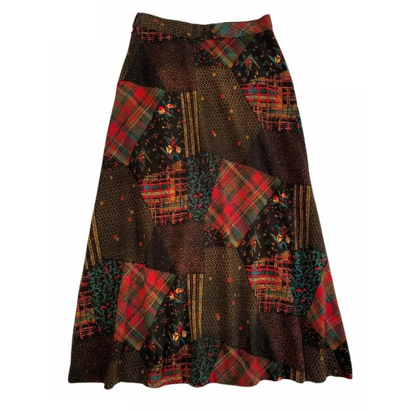 Vintage Dresses & Skirts - Vintage 70s Boho Patchwork Maxi Skirt